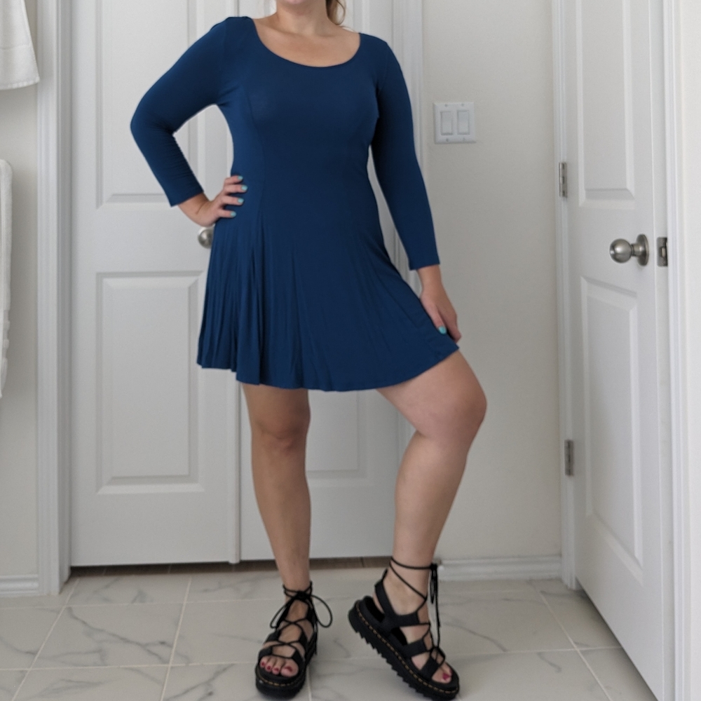 Forever 21 A-line dress, blue, size L